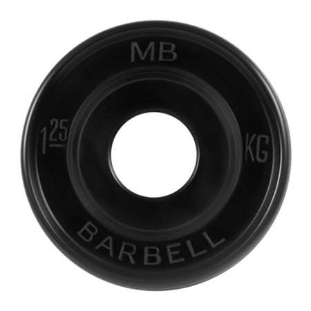Диски обрезиненные MB Barbell евро-классик 1,25 кг 50 мм, черный