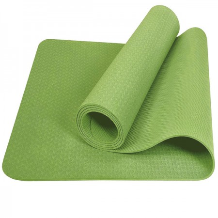 Коврик для йоги и фитнеса 6 мм TPE, зеленый 