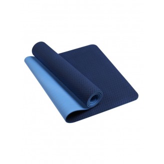 Коврик для йоги и фитнеса 6 мм TPE, синий