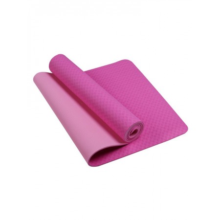Коврик для йоги и фитнеса 6 мм TPE, розовый