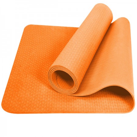 Коврик для йоги и фитнеса 6 мм TPE, оранжевый