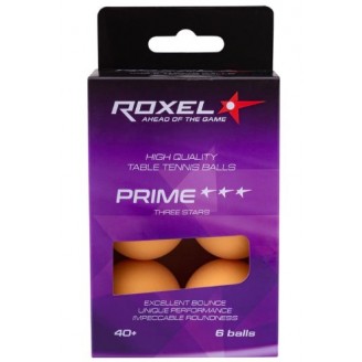 Шарики для настольного тенниса 3 звезды Roxel 3* Prime 6 шт оранж.