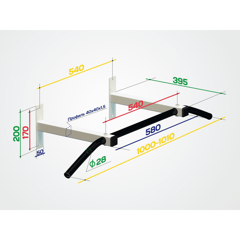 Чертеж настенного турника